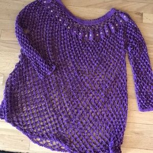 Purple crochet overlay